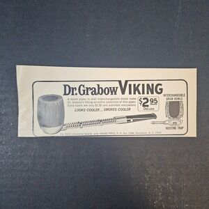 1969 Dr Grabow Viking Pipe Vintage Print Ad Interchangeable Bowls Greensboro NC